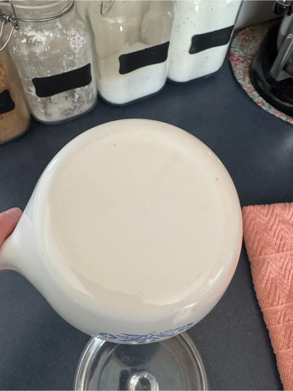 Corningware White with Blue Floral Pattern Saucepan with Glass Lid
